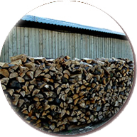 Seasoned wood in store at Cottage firewood