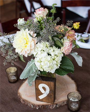 Wood slice as table decoration